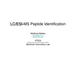 LC/ESI- MS Peptide Identification