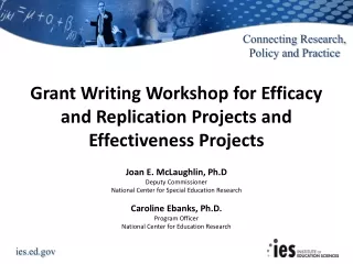 Grant Writing Workshop for Efficacy and Replication Projects and Effectiveness Projects