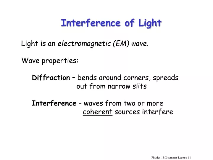 interference of light