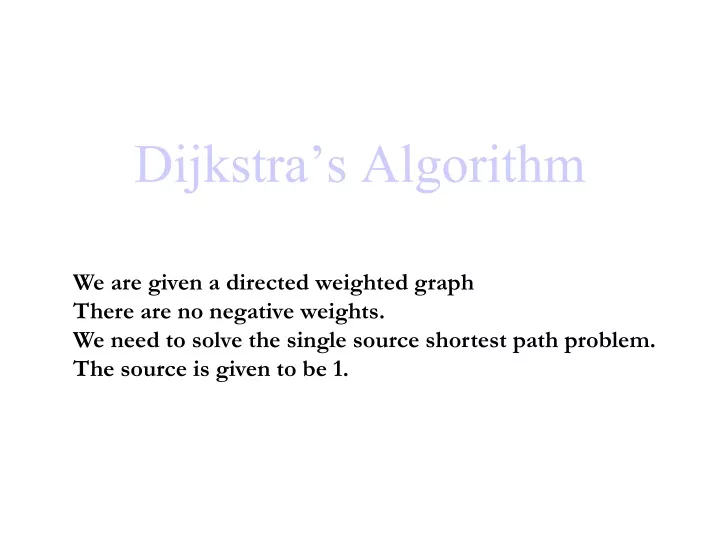 dijkstra s algorithm