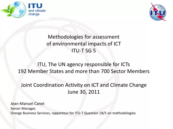 methodologies for assessment of environmental
