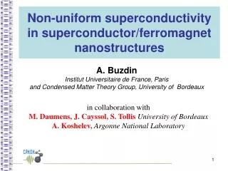 Non-uniform superconductivity in superconductor/ferromagnet nanostructures