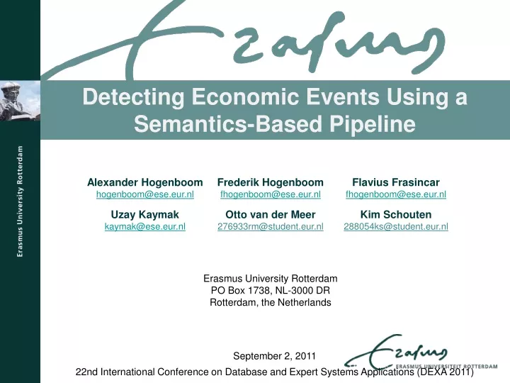 detecting economic events using a semantics based pipeline