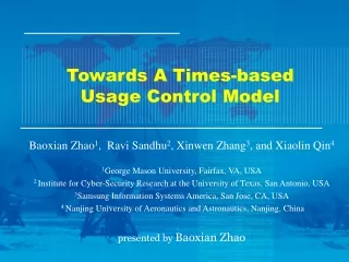 Towards A Times-based Usage Control Model