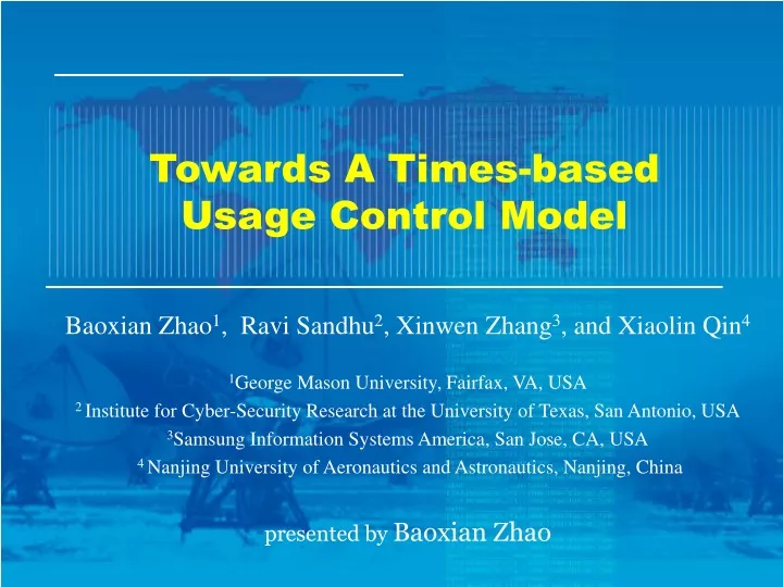 towards a times based usage control model