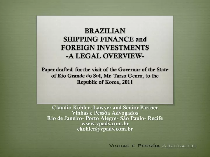 brazilian shipping finance and foreign