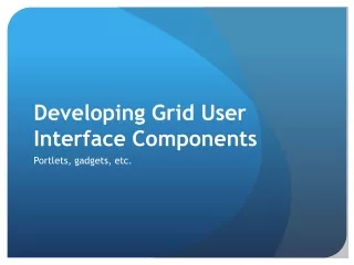 Developing Grid User Interface Components