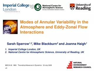 Modes of Annular Variability in the Atmosphere and Eddy-Zonal Flow Interactions
