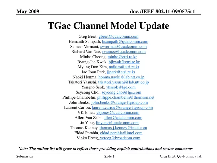 tgac channel model update