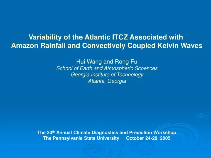 variability of the atlantic itcz associated with