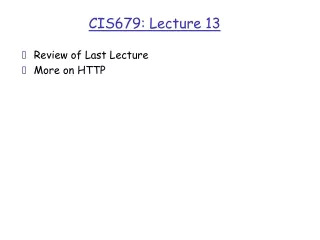 CIS679: Lecture 13