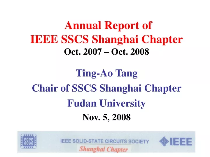 annual report of ieee sscs shanghai chapter oct 2007 oct 2008