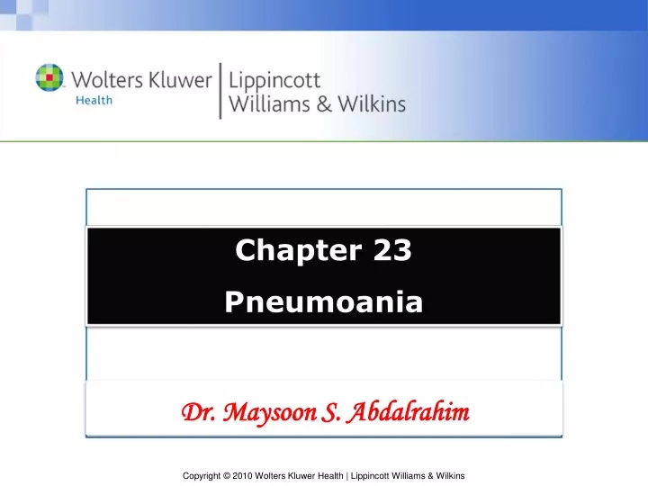 chapter 23 pneumoania