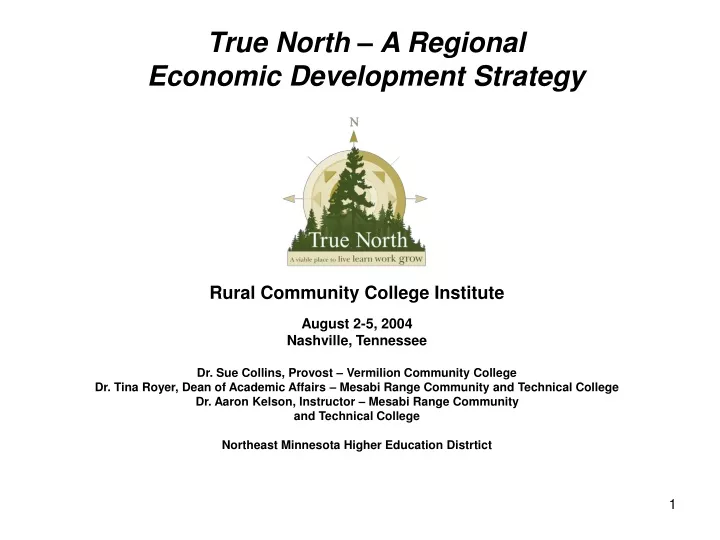 true north a regional economic development strategy