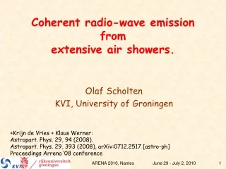 Coherent radio-wave emission  from  extensive air showers.