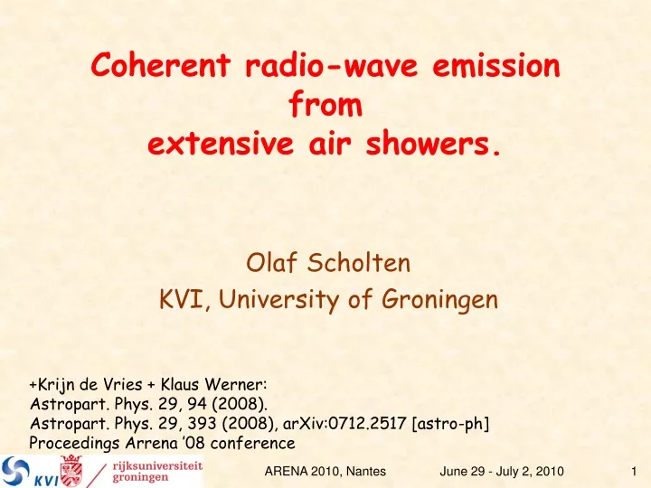 coherent radio wave emission from extensive air showers