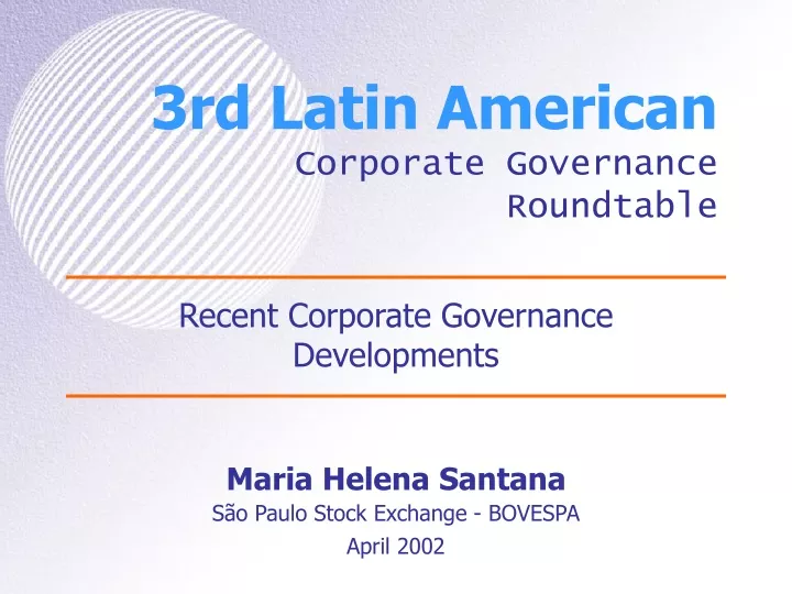 3rd latin american corporate governance roundtable