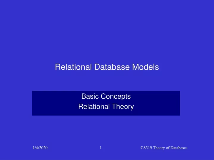relational database models