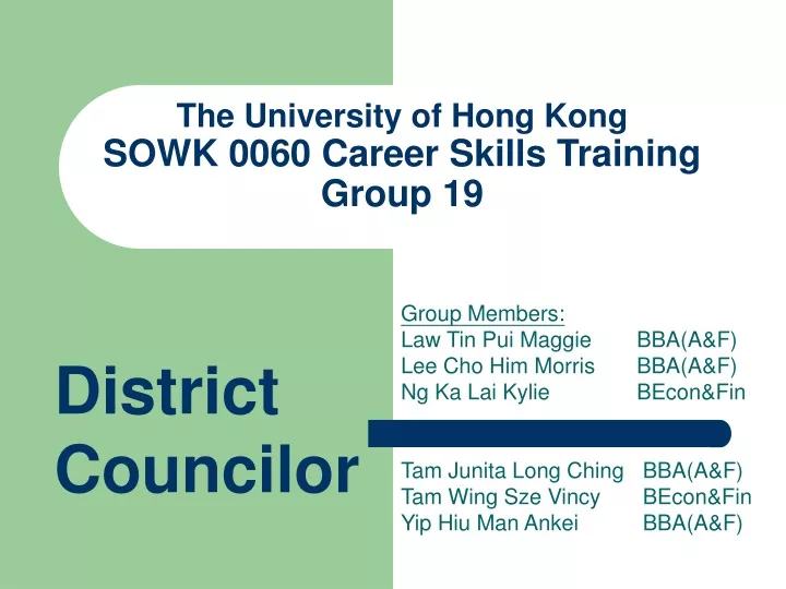 the university of hong kong sowk 0060 career skills training group 19