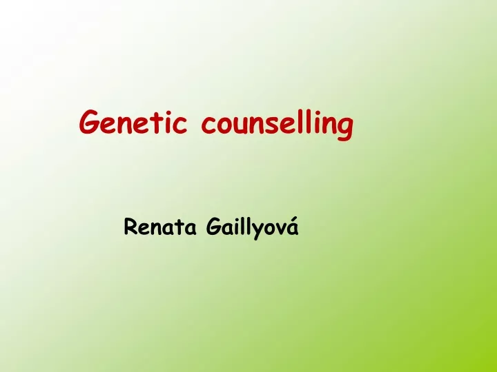 genetic counselling