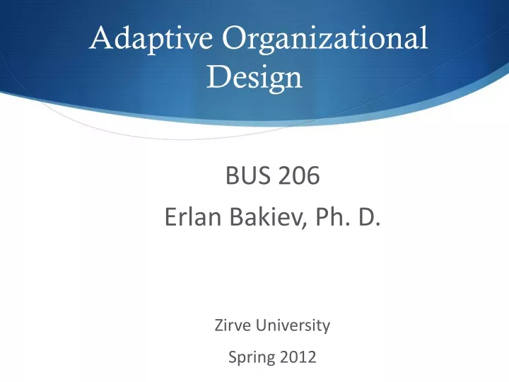 adaptive organizational design