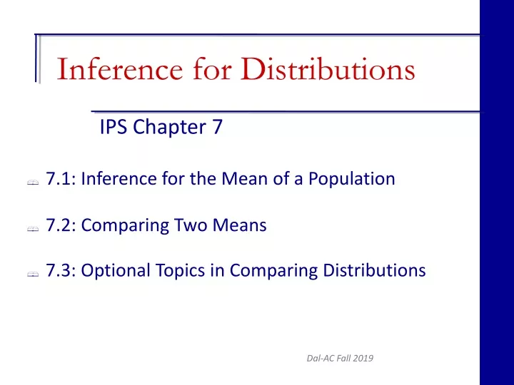 inference for distributions