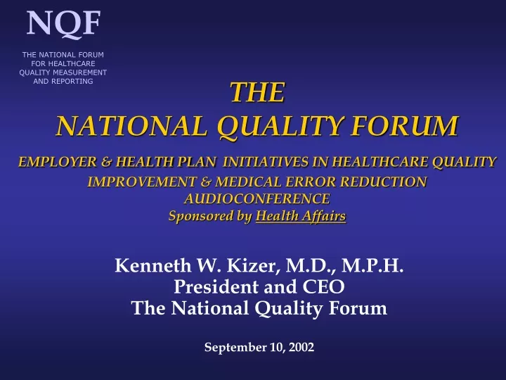 nqf the national forum for healthcare quality