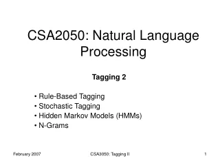 CSA2050: Natural Language Processing