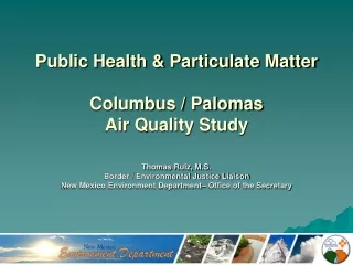 Public Health &amp; Particulate Matter Columbus / Palomas  Air Quality Study