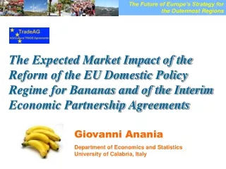 Giovanni Anania Department of Economics and Statistics       University of Calabria, Italy
