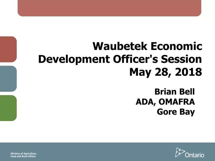 waubetek economic development officer s session may 28 2018