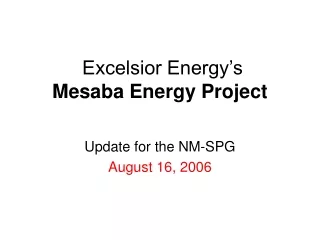 Excelsior Energy’s Mesaba Energy Project