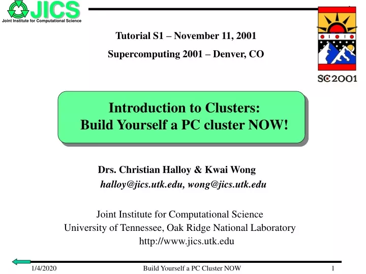 introduction to clusters build yourself a pc cluster now
