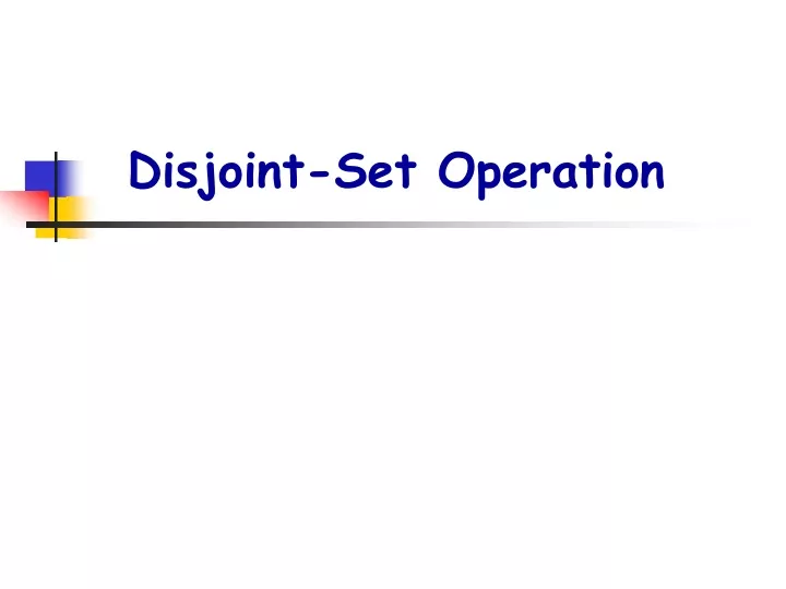 disjoint set operation