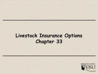 Livestock Insurance Options Chapter 33