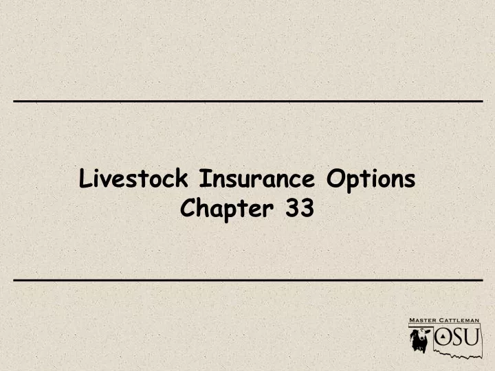 livestock insurance options chapter 33