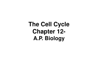 The Cell Cycle Chapter 12-  A.P. Biology