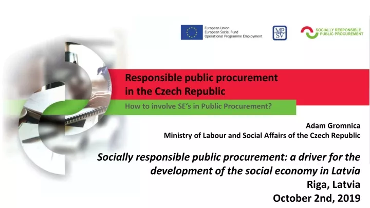 responsible public procurement in the czech