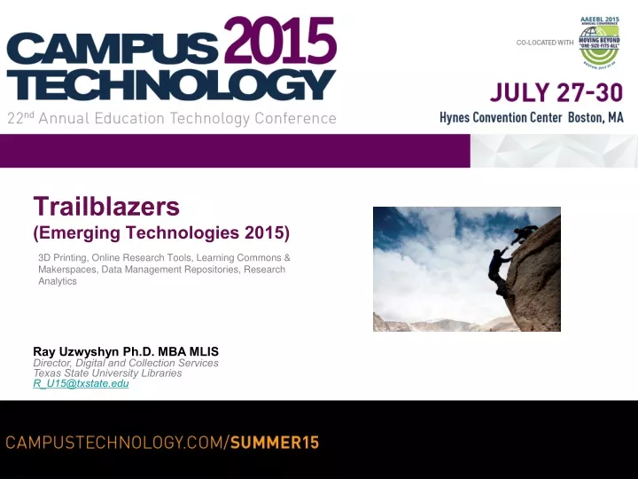 trailblazers emerging technologies 2015
