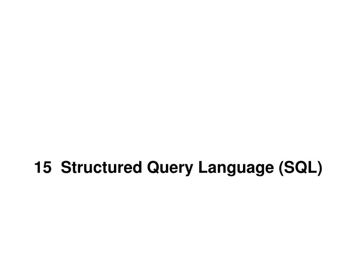 15 structured query language sql
