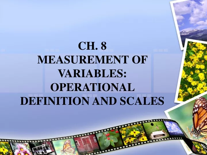 ch 8 measurement of variables operational definition and scales