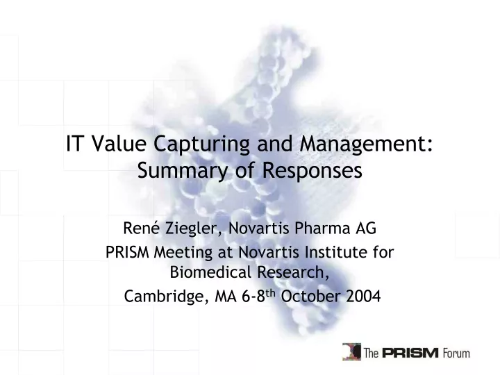 it value capturing and management summary of responses