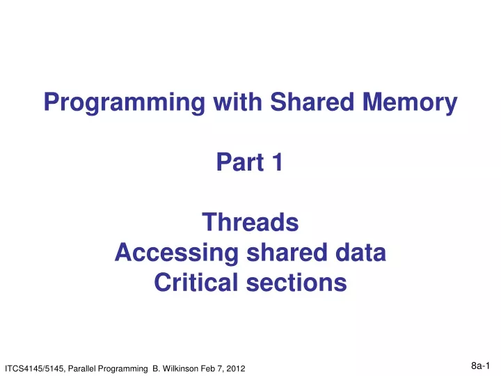 programming with shared memory part 1 threads