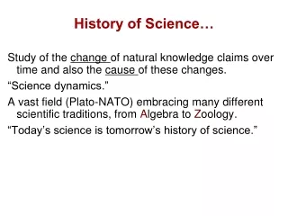 History of Science…