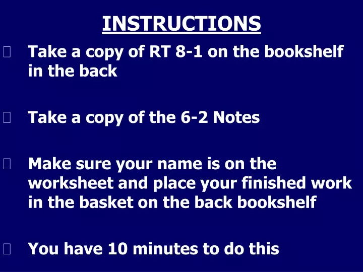 instructions