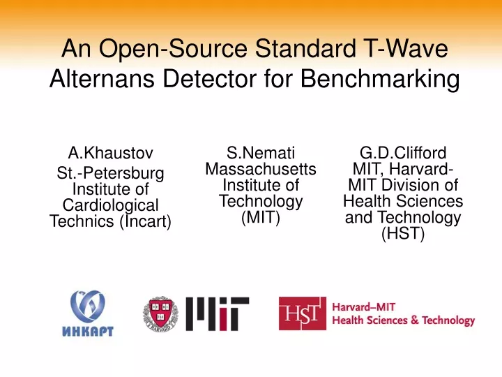 an open source standard t wave alternans detector for benchmarking