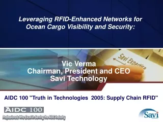 Leveraging RFID-Enhanced Networks for Ocean Cargo Visibility and Security: