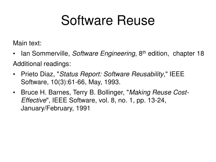 software reuse