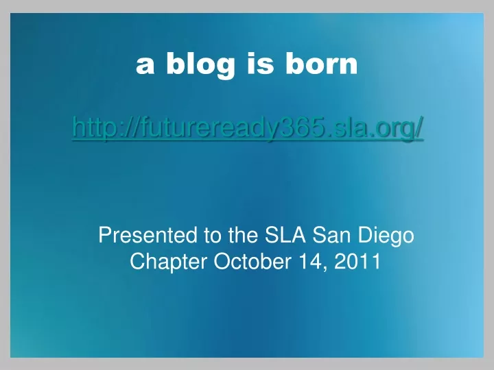 a blog is born