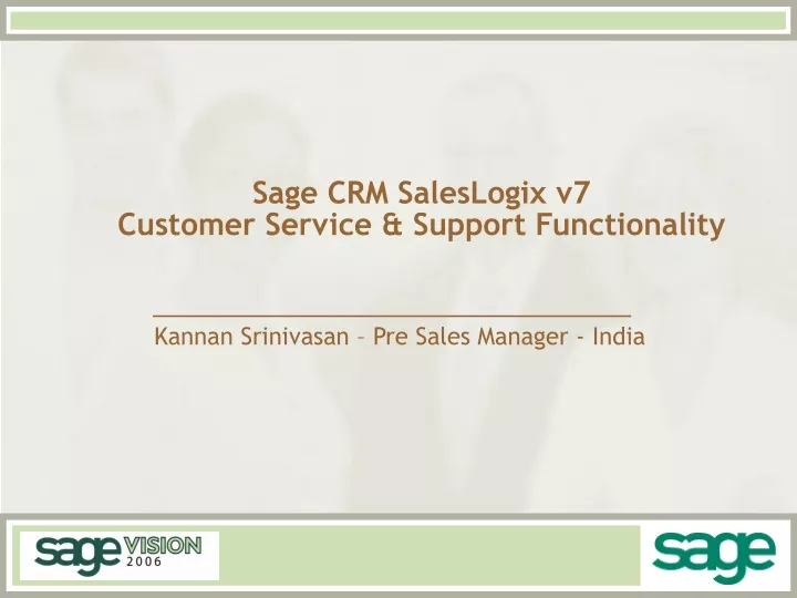 sage crm saleslogix v7 customer service support functionality